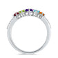 Silberring mit marokkanischem Amethyst und Peridot aus Changbai