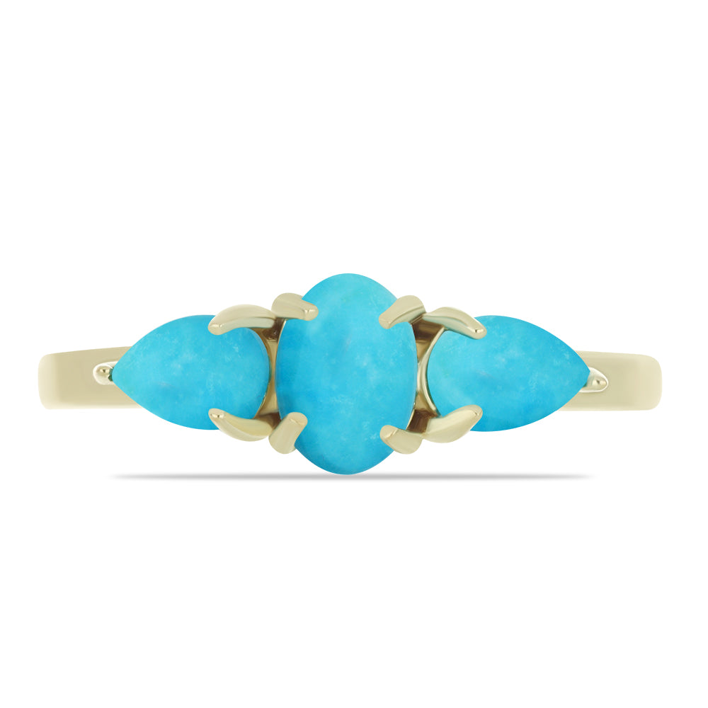 Goldplattierter Silberring mit Dornröschen Türkis 1 