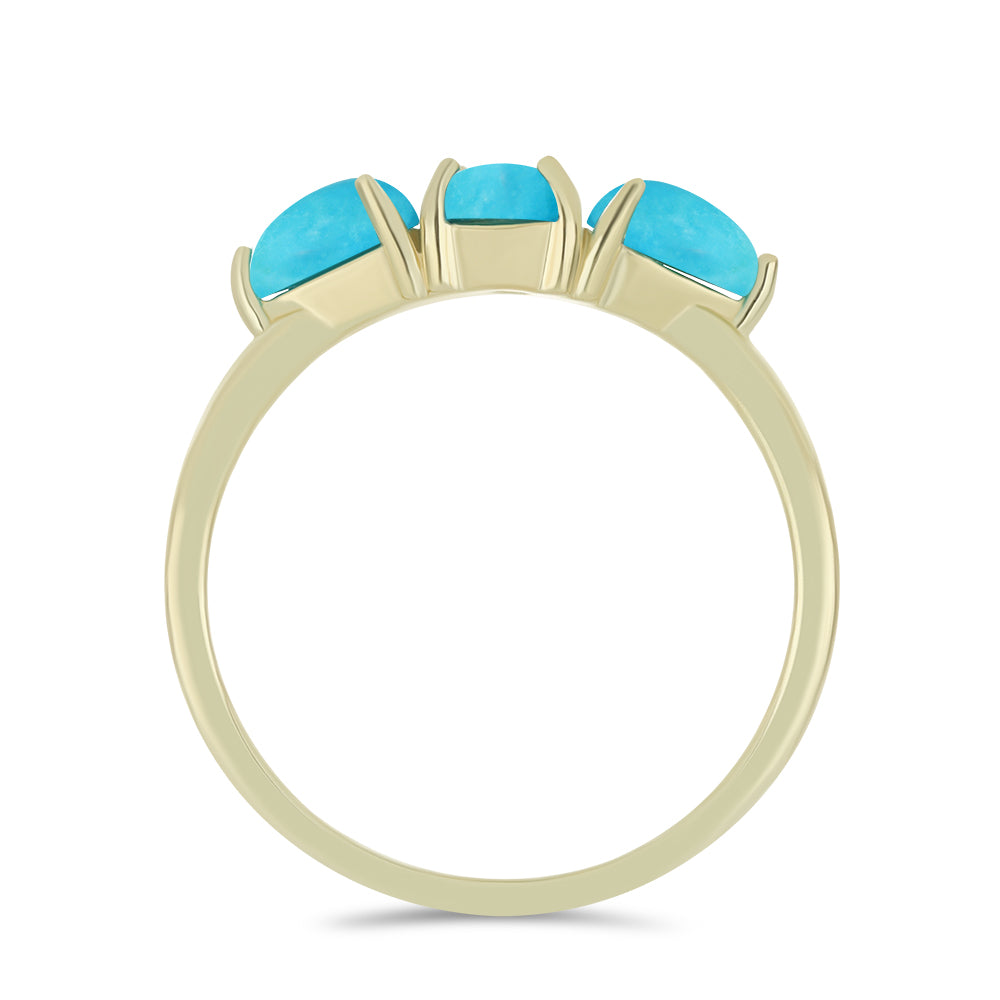 Goldplattierter Silberring mit Dornröschen Türkis 2 