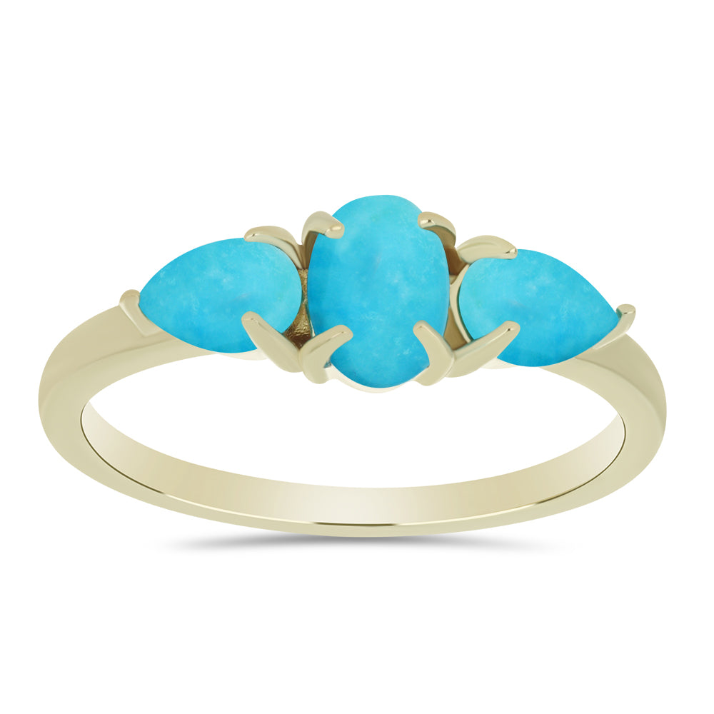Goldplattierter Silberring mit Dornröschen Türkis