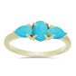 Goldplattierter Silberring mit Dornröschen Türkis