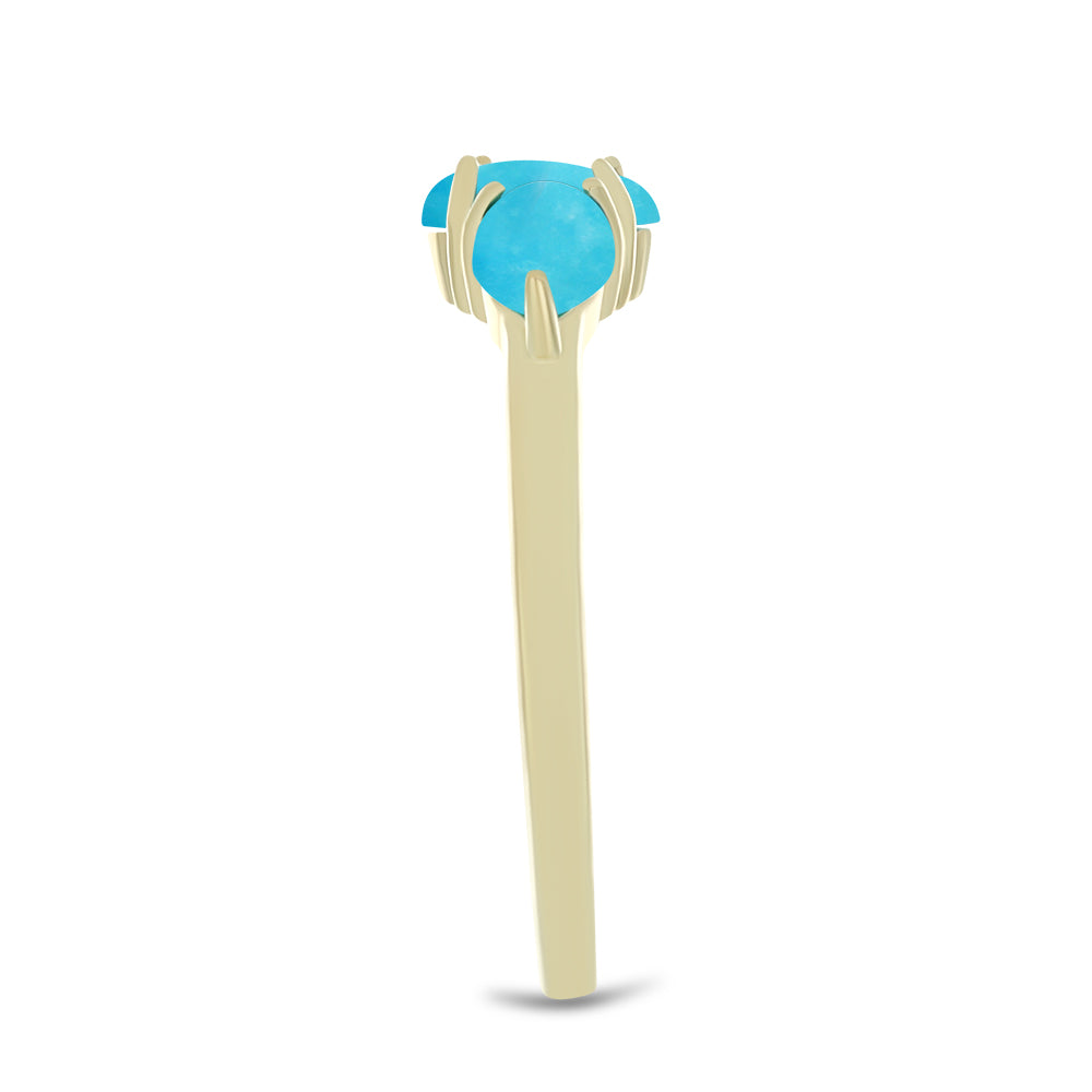 Goldplattierter Silberring mit Dornröschen Türkis 4 