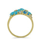 Goldplattierter Silberring mit Dornröschen Türkis und schweizerischem Blautopas