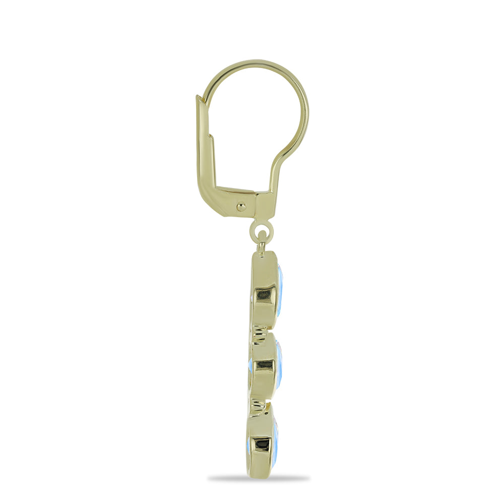 Goldplattierte Silberohrringe mit Regenbogenmondstein 2 