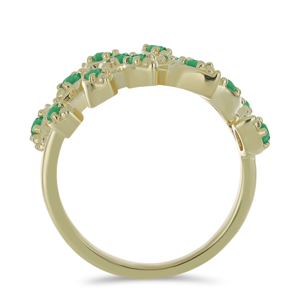Goldplattierter Silberring mit brasilianischem Smaragd 2 