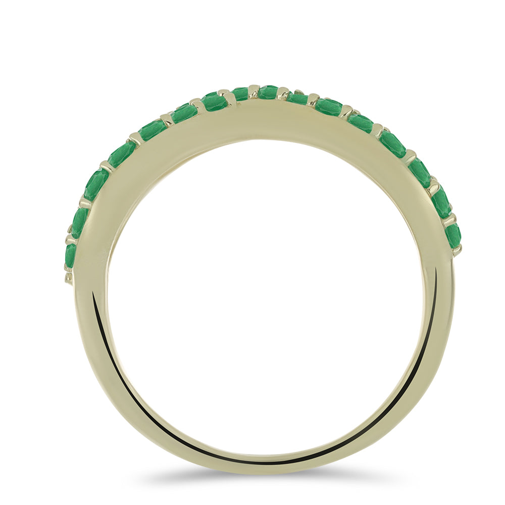 Goldplattierter Silberring mit brasilianischem Smaragd 2 