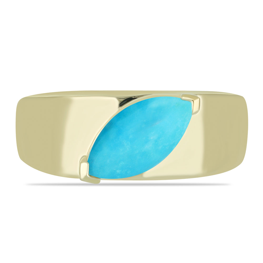 Goldplattierter Silberring mit Dornröschen Türkis