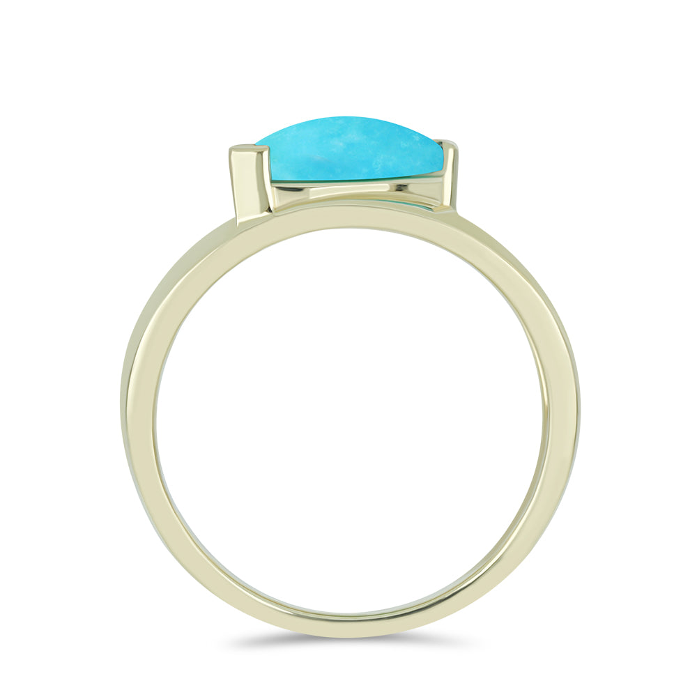 Goldplattierter Silberring mit Dornröschen Türkis 2 