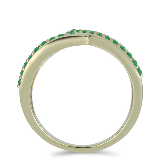 Goldplattierter Silberring mit brasilianischem Smaragd