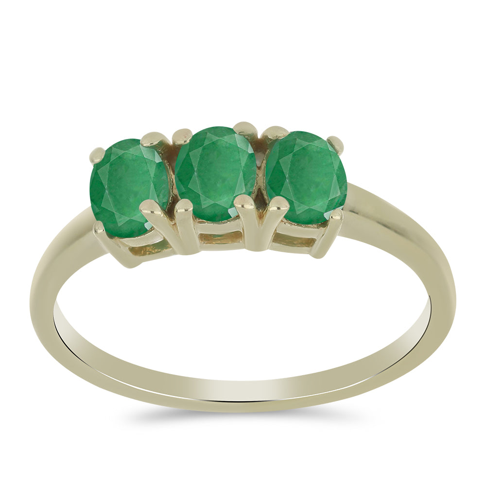 Goldplattierter Silberring mit brasilianischem Smaragd 3 