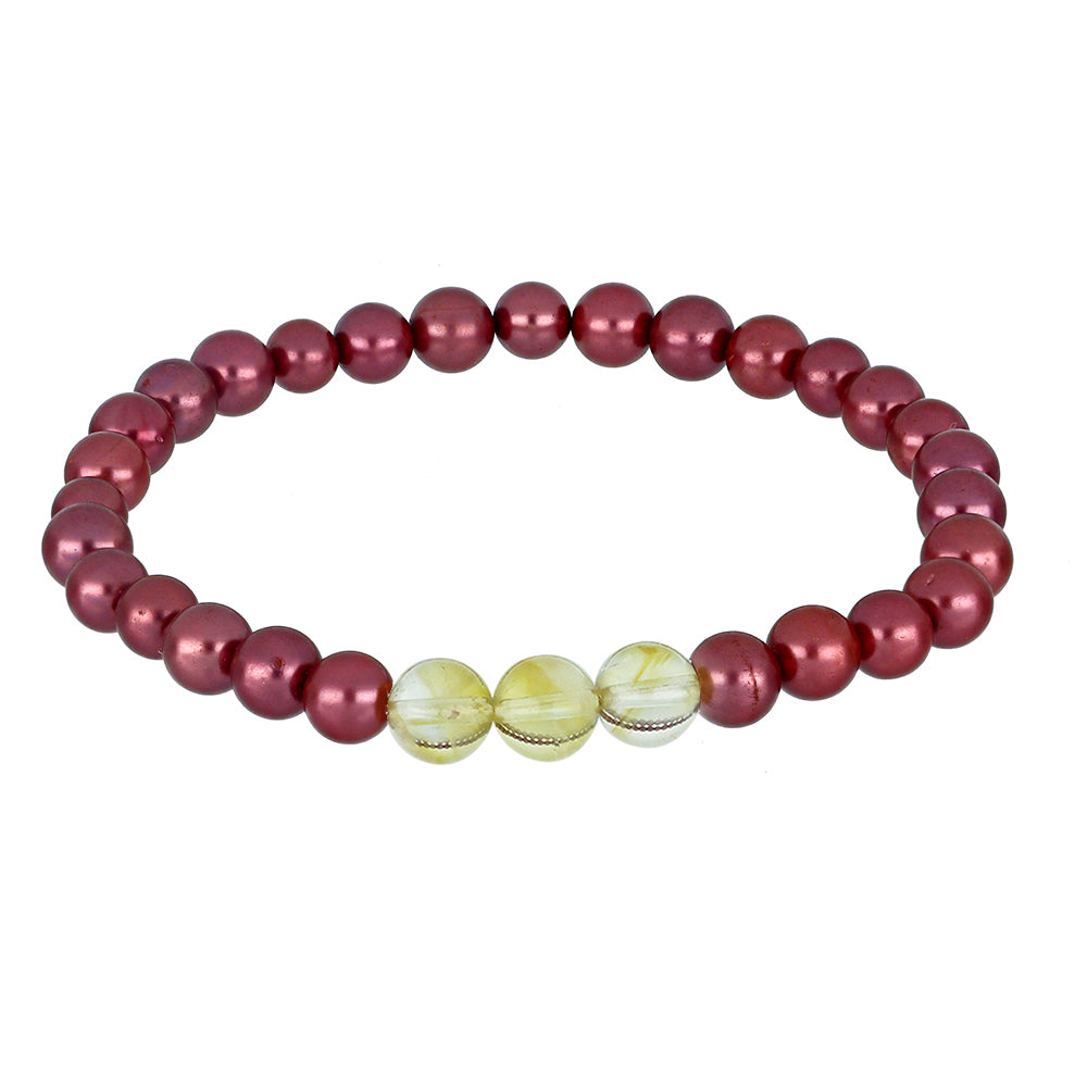 Schmuckgarnitur aus Nugget mit lilafarbener Süßwasserperle und Zitrin aus dem Ural 4 