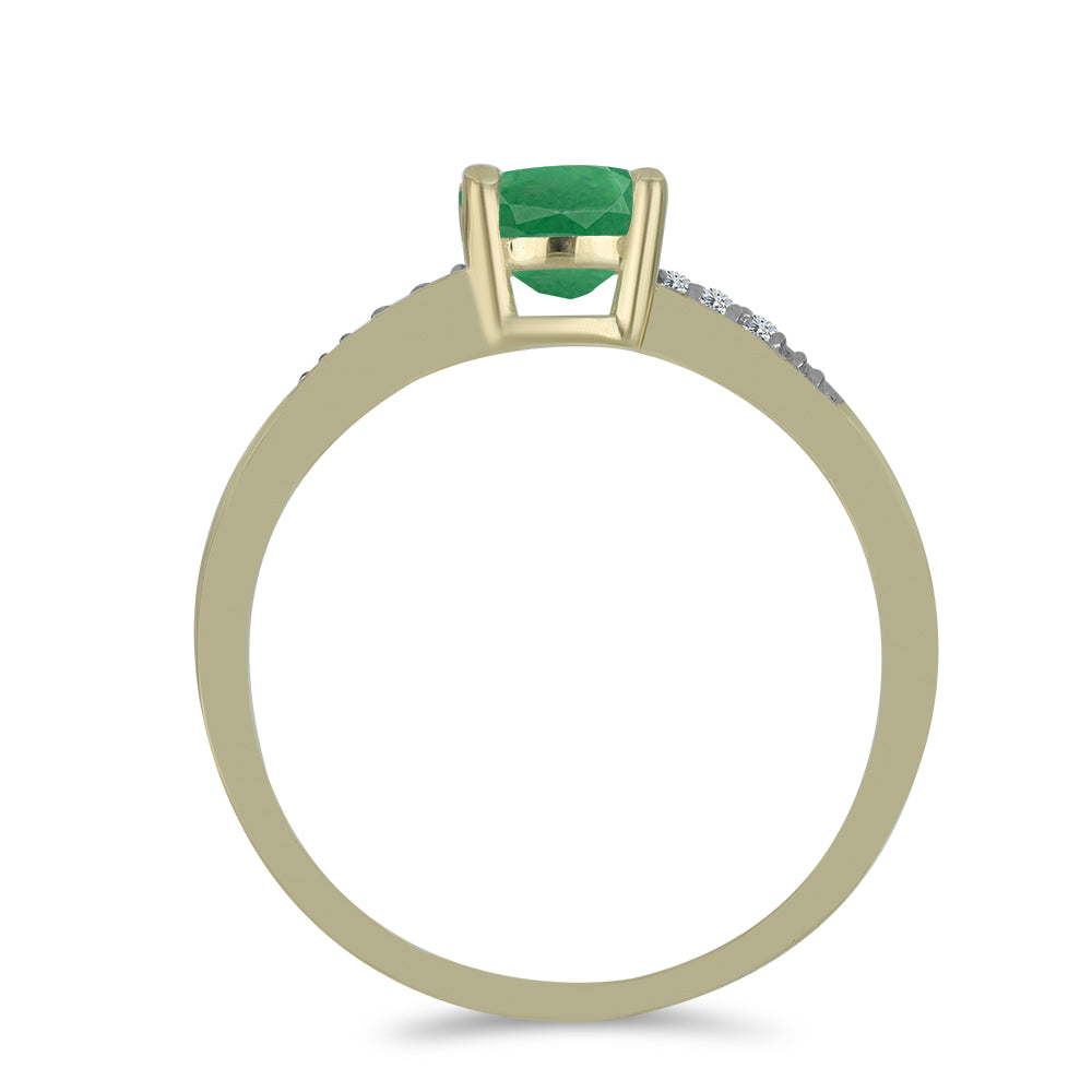 Goldplattierter Silberring mit brasilianischem Smaragd und weißem Topas 2 