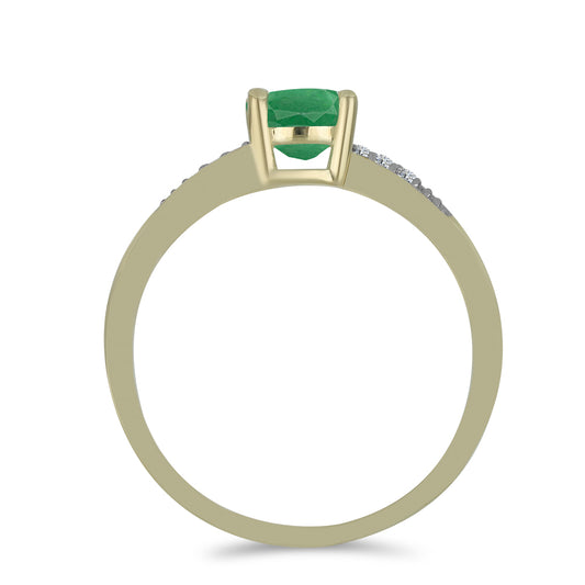 Goldplattierter Silberring mit brasilianischem Smaragd und weißem Topas