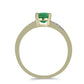 Goldplattierter Silberring mit brasilianischem Smaragd und weißem Topas
