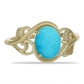 Goldplattierter Silberring mit Dornröschen Türkis