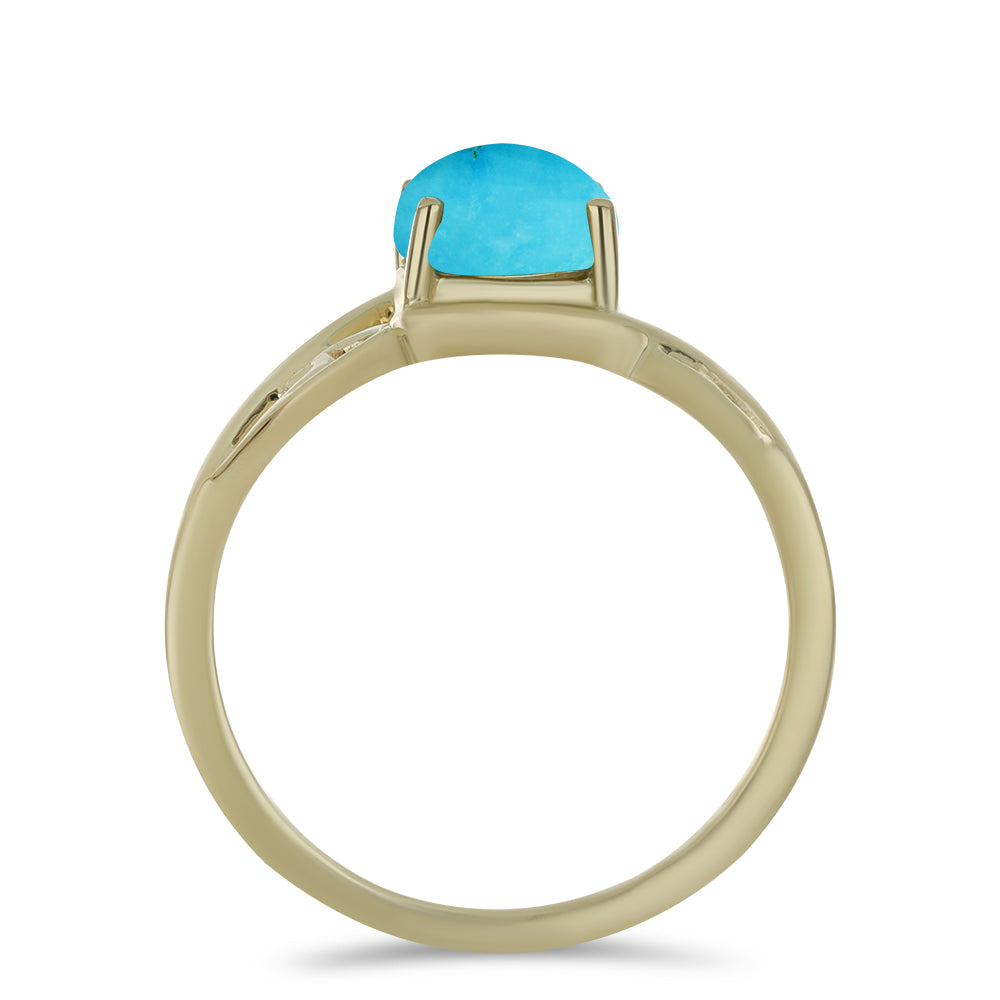 Goldplattierter Silberring mit Dornröschen Türkis 2 