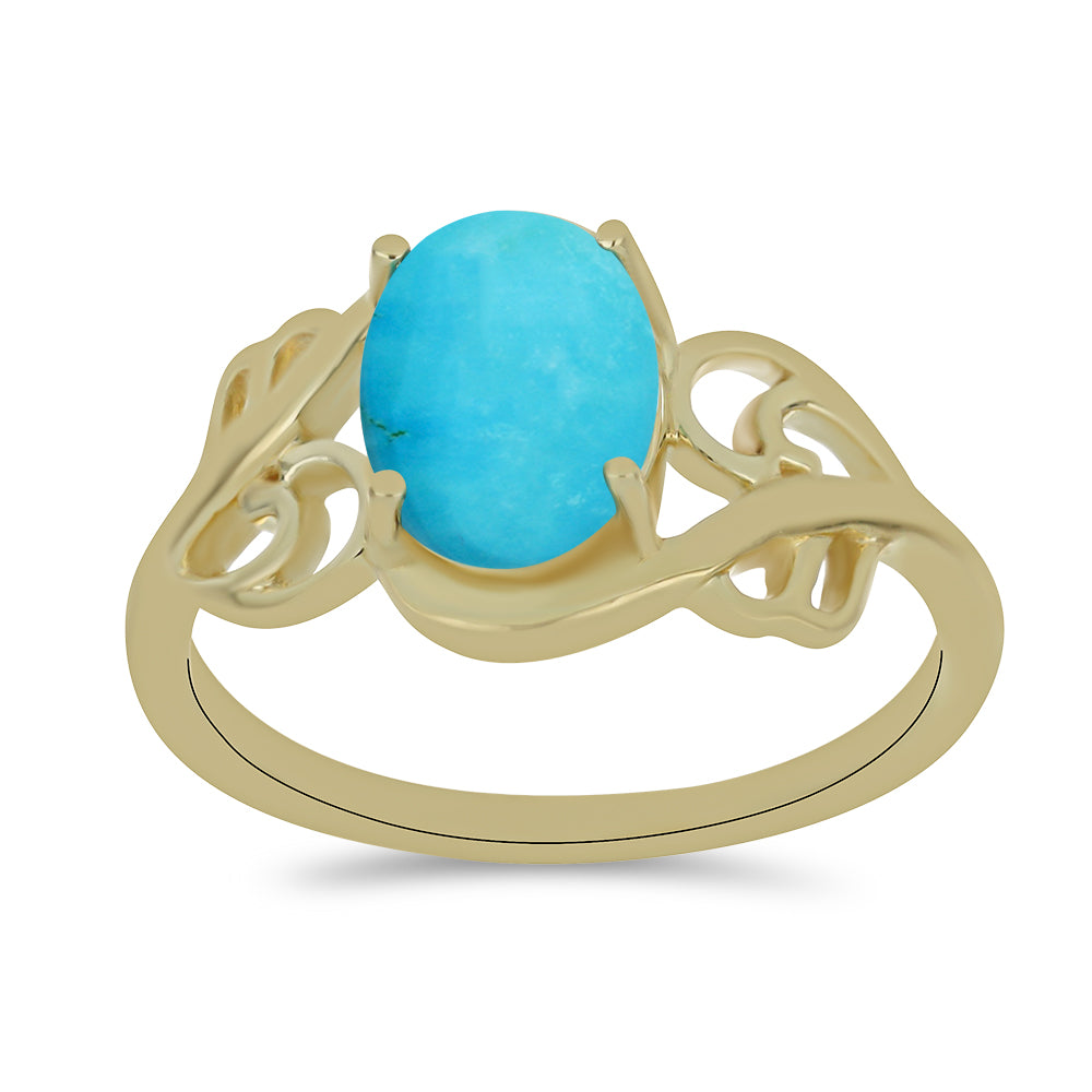 Goldplattierter Silberring mit Dornröschen Türkis