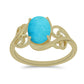 Goldplattierter Silberring mit Dornröschen Türkis