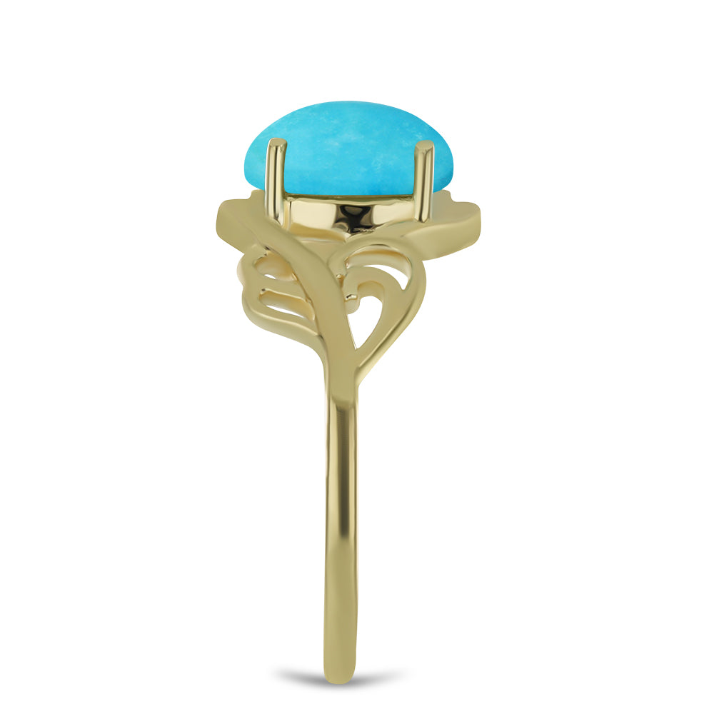 Goldplattierter Silberring mit Dornröschen Türkis 4 