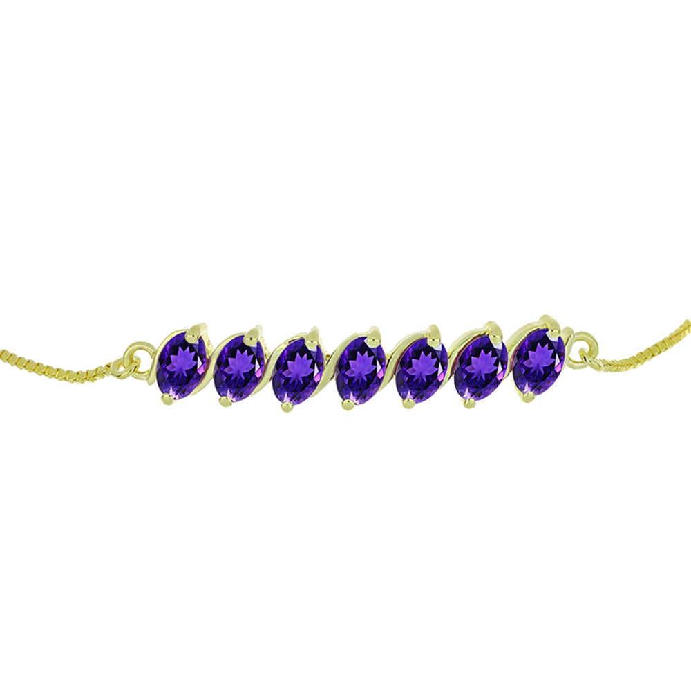 Goldplattiertes Silberarmband mit marokkanischem Amethyst