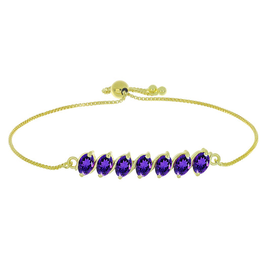 Goldplattiertes Silberarmband mit marokkanischem Amethyst