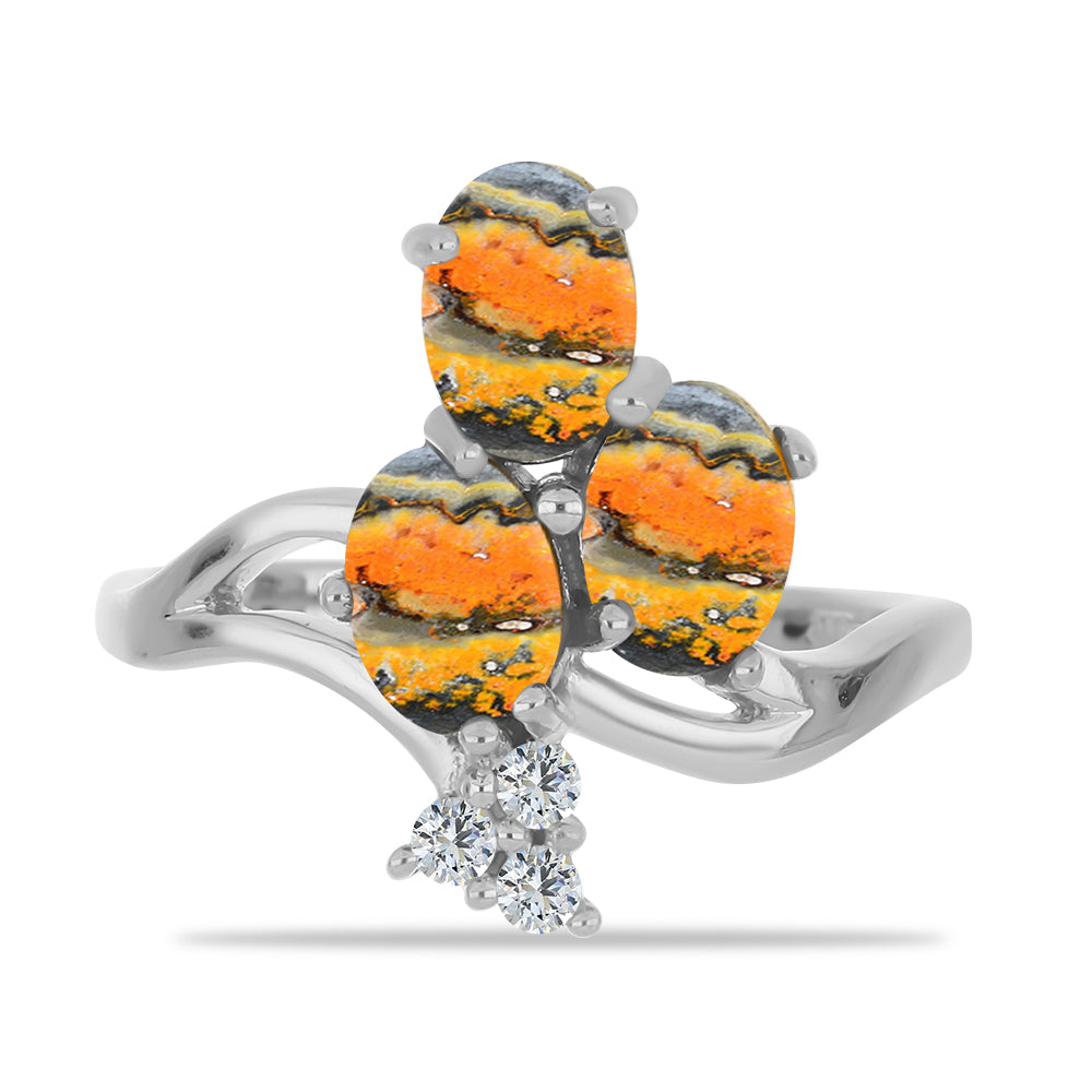 Silberring mit Hummeljaspis und weißem Topas 1 