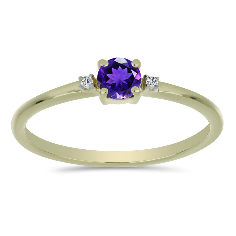 Goldplattierter Silberring mit marokkanischem Amethyst und weißem Topas 3 