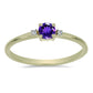 Goldplattierter Silberring mit marokkanischem Amethyst und weißem Topas