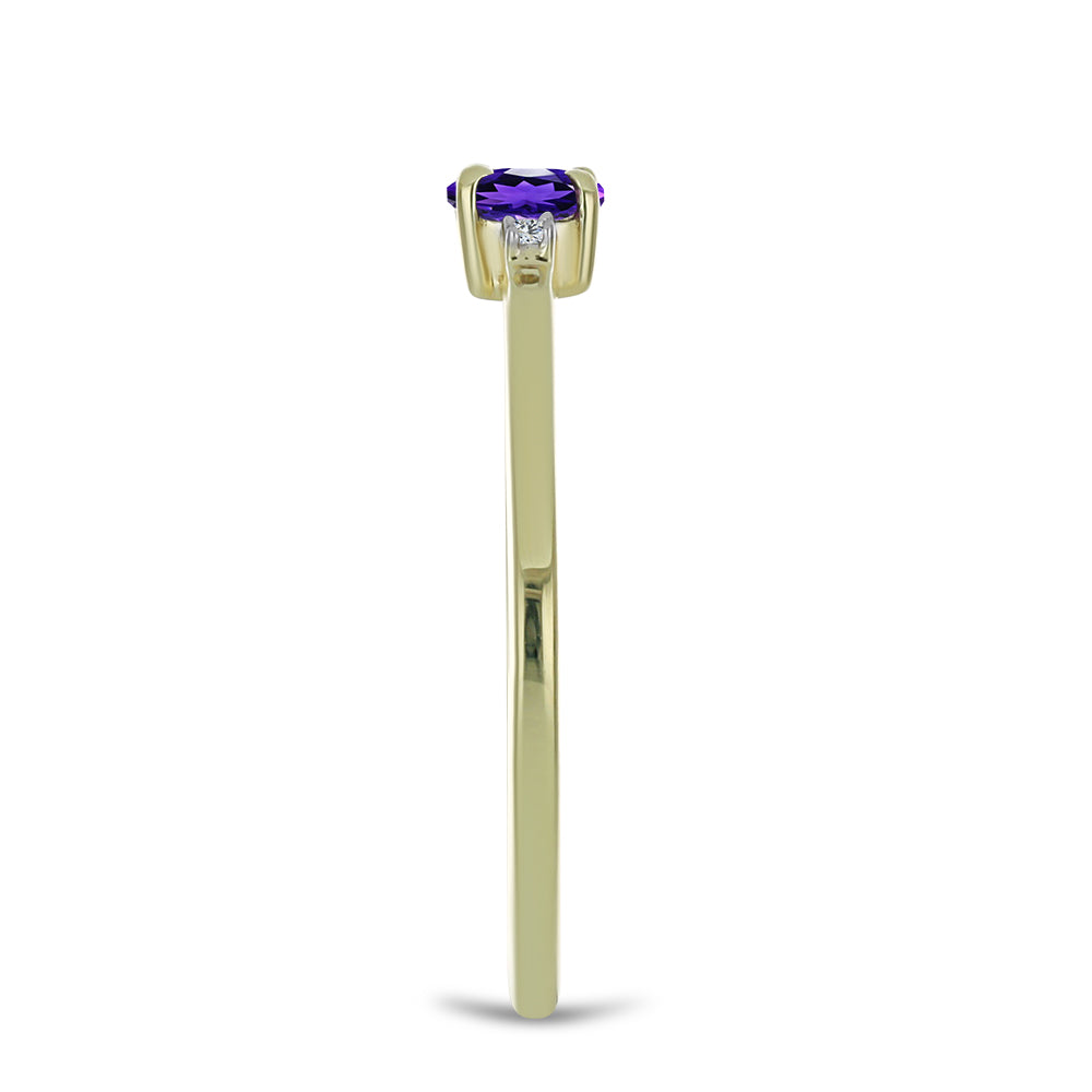 Goldplattierter Silberring mit marokkanischem Amethyst und weißem Topas 4 