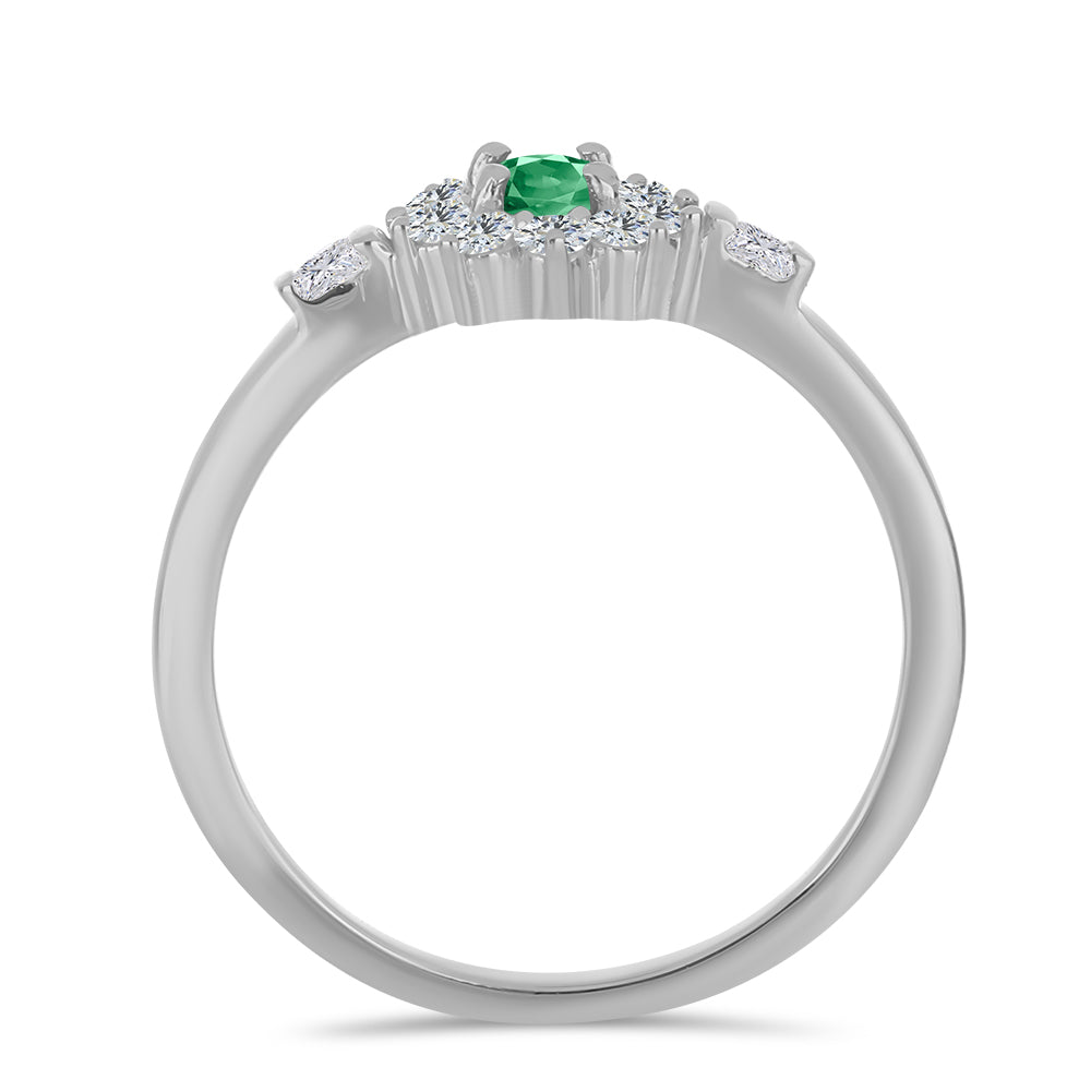 Silberring mit natürlichem Alexandrit und weißem Topas