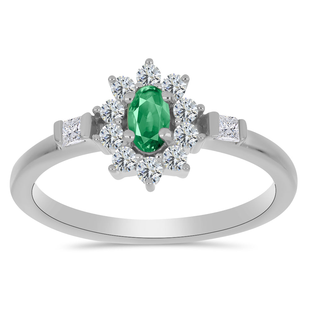 Silberring mit natürlichem Alexandrit und weißem Topas