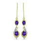 Goldplattierte Silberohrringe mit marokkanischem Amethyst und weißem Topas