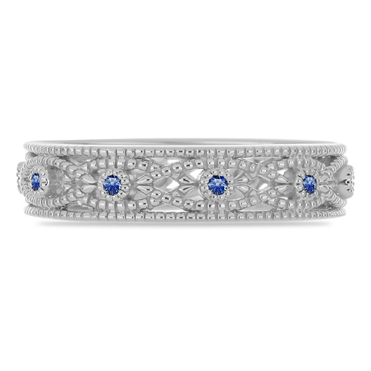 Silberring mit zertifiziertem laborgezüchteten königsblauem Moissanit