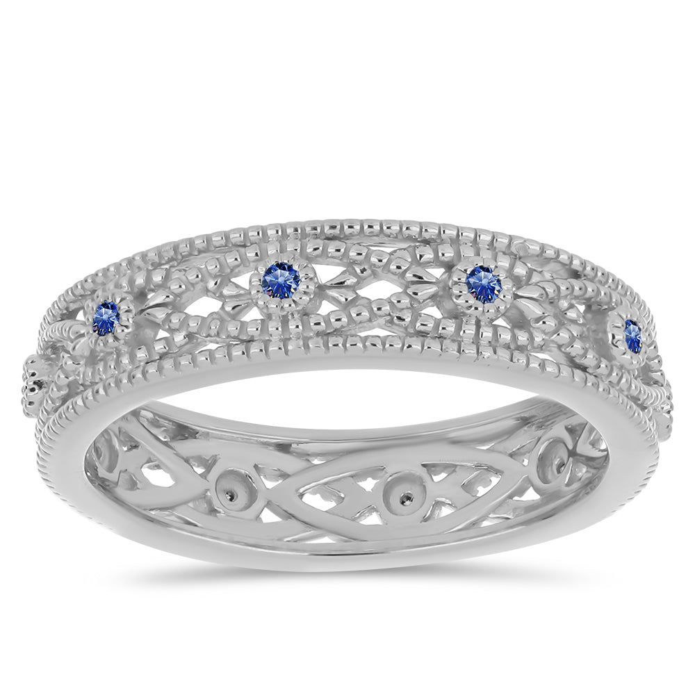 Silberring mit zertifiziertem laborgezüchteten königsblauem Moissanit 3 