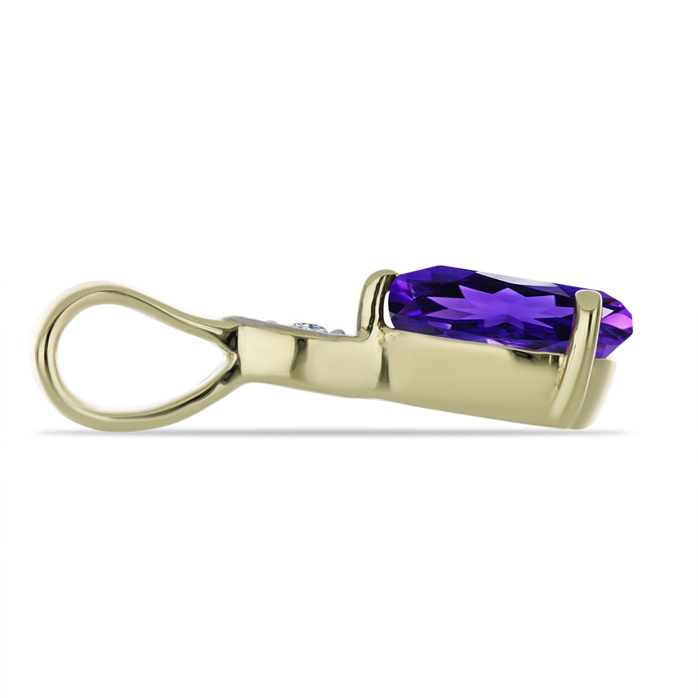 Goldplattierter Silberanhänger mit marokkanischem Amethyst und weißem Topas 2 