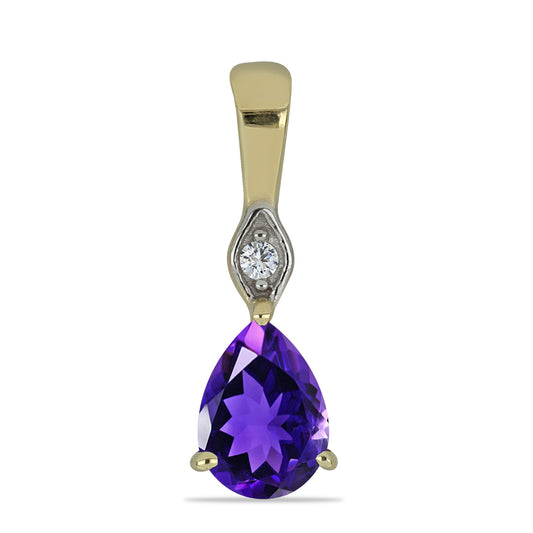 Goldplattierter Silberanhänger mit marokkanischem Amethyst und weißem Topas