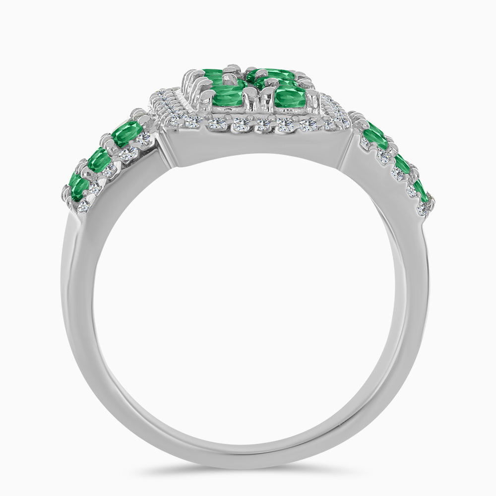 Silberring mit natürlichem Alexandrit und weißem Topas 2 