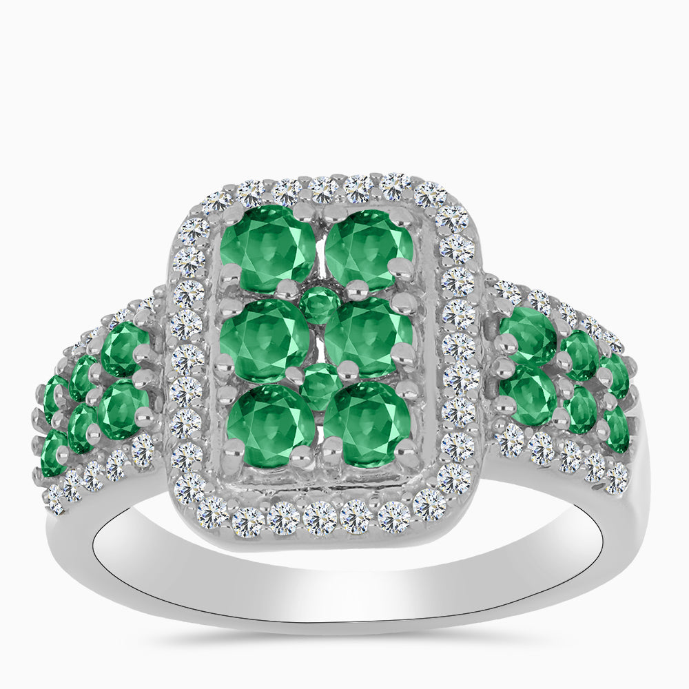 Silberring mit natürlichem Alexandrit und weißem Topas 3 