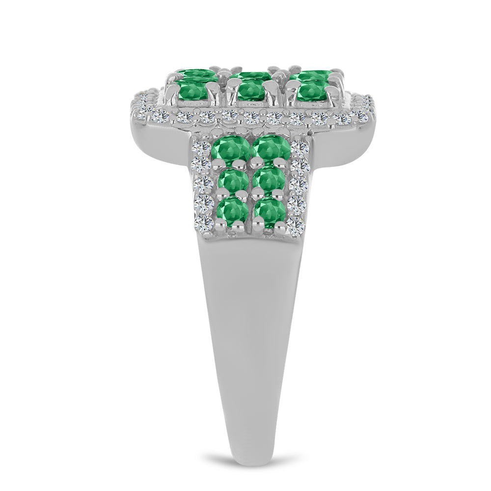 Silberring mit natürlichem Alexandrit und weißem Topas