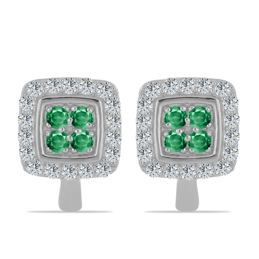 Silberohrringe mit natürlichem Alexandrit und weißem Topas 1 