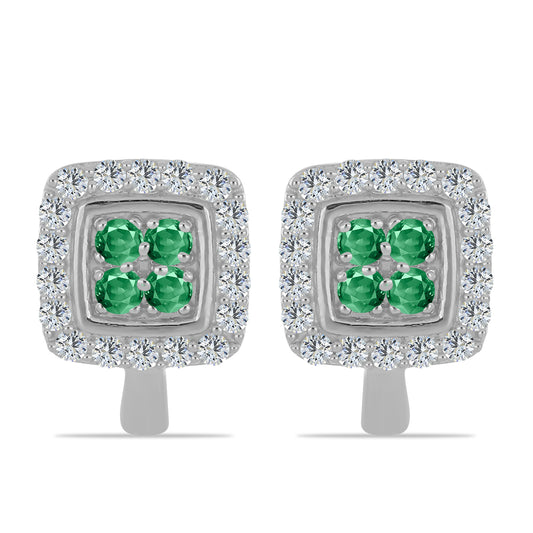 Silberohrringe mit natürlichem Alexandrit und weißem Topas