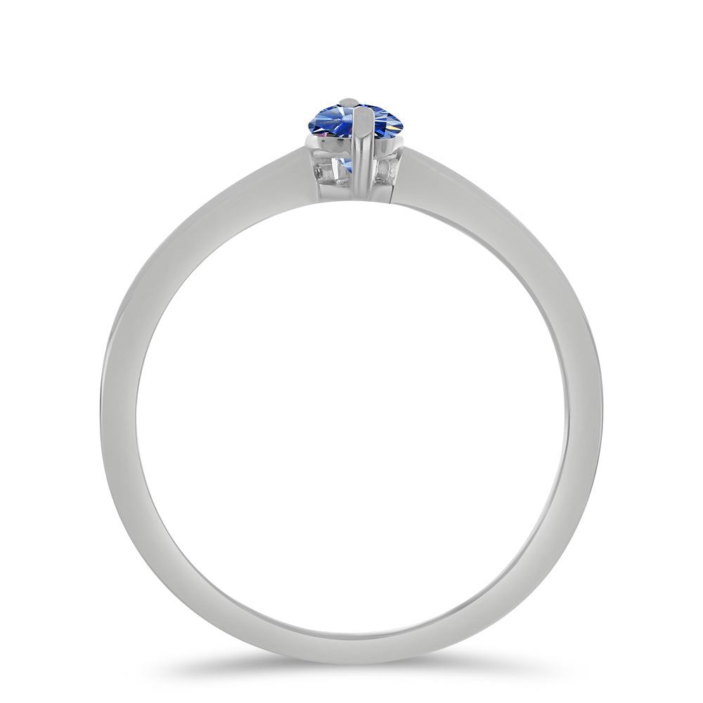 Silberring mit zertifiziertem laborgezüchteten königsblauem Moissanit 2 