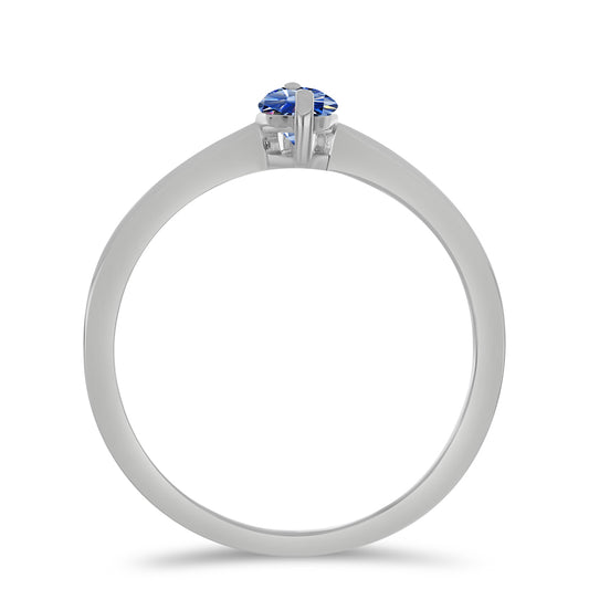 Silberring mit zertifiziertem laborgezüchteten königsblauem Moissanit