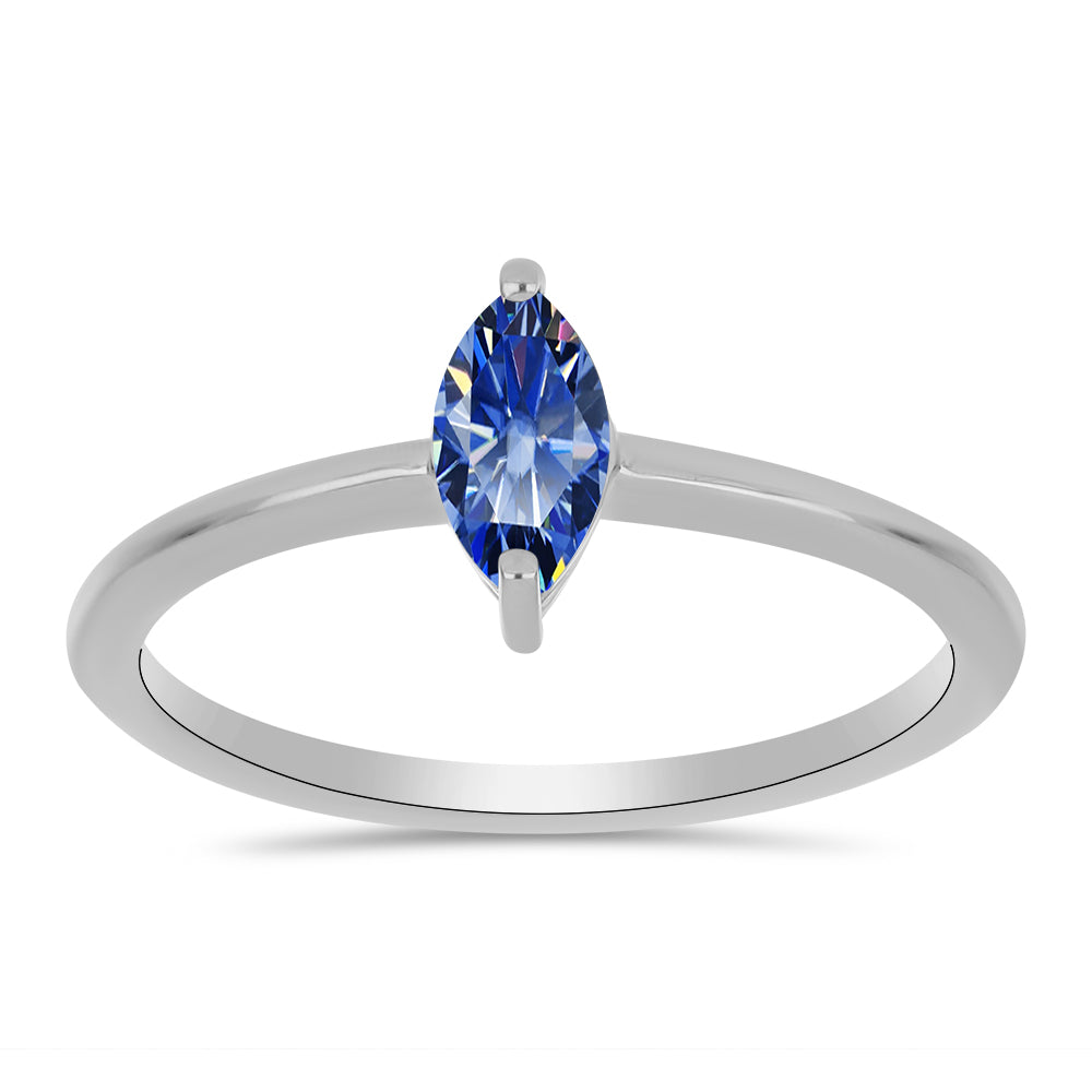 Silberring mit zertifiziertem laborgezüchteten königsblauem Moissanit 3 