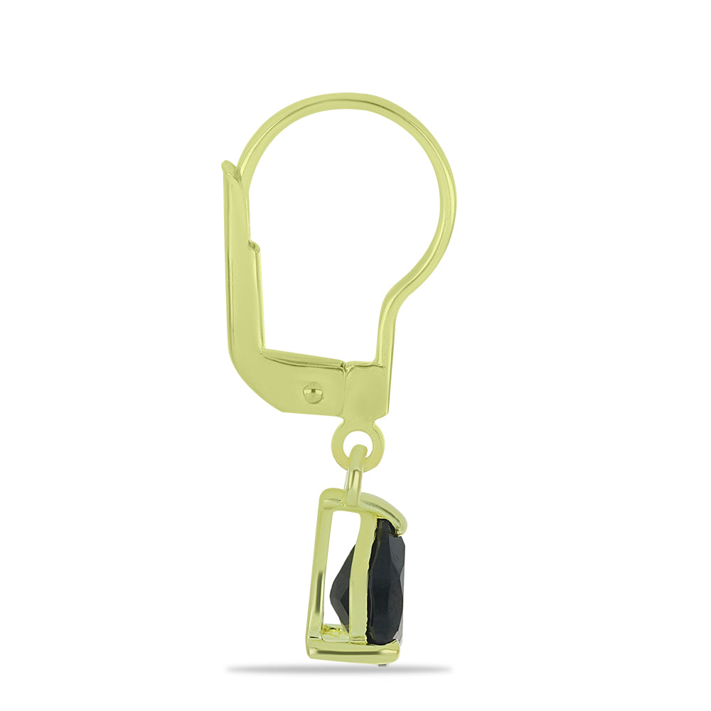 Goldplattierte Silberohrringe mit schwarzem Spinell