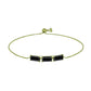 Goldplattiertes Silberarmband mit schwarzem Spinell