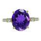 Goldplattierter Silberring mit marokkanischem Amethyst und weißem Topas