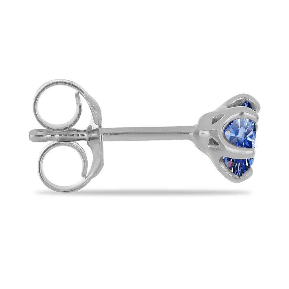 Silberohrringe mit zertifiziertem laborgezüchteten königsblauem Moissanit 2 