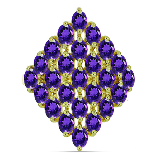 Goldplattierter Silberring mit marokkanischem Amethyst