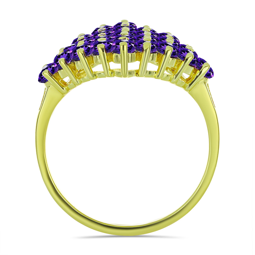 Goldplattierter Silberring mit marokkanischem Amethyst